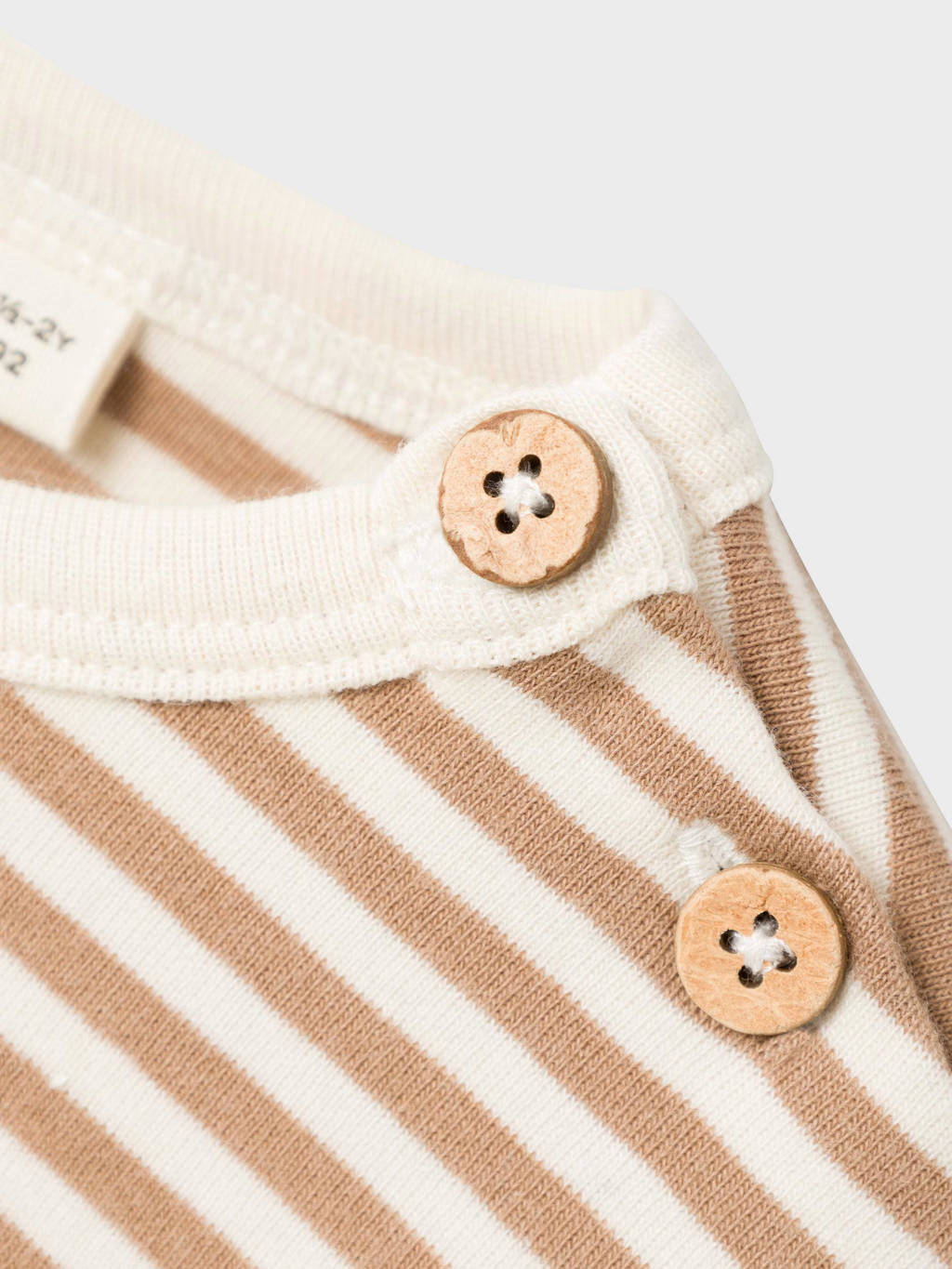 LIL' ATELIER gestreept T-shirt NMMGEO bruin/offwhite