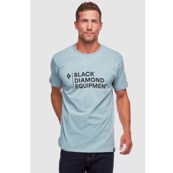 T-shirt escalade BLACK DIAMOND M STACKED LOGO TEE BLUE ASH