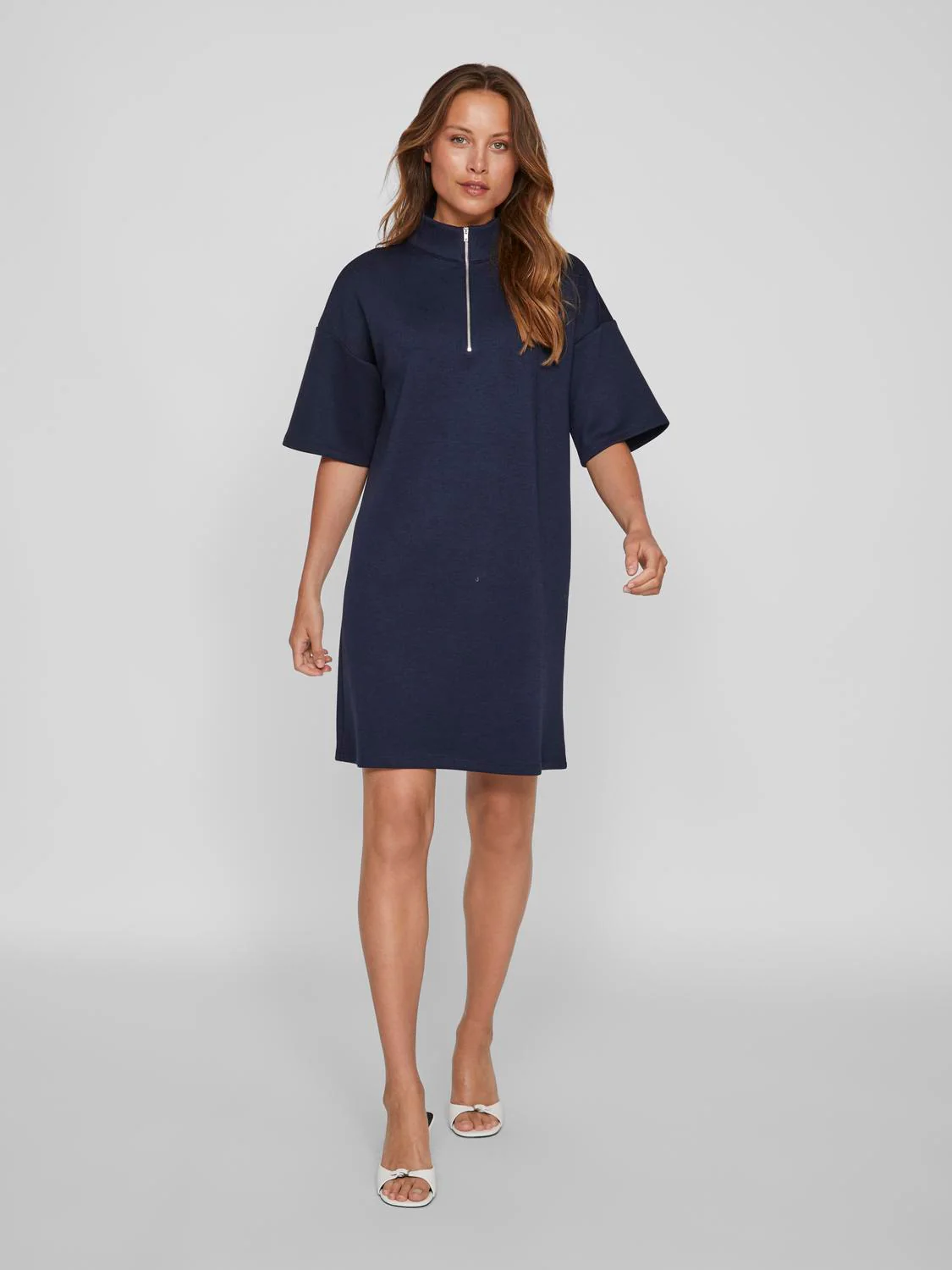 Vila  Visiffi High Neck kort kjole - Navy Blazer