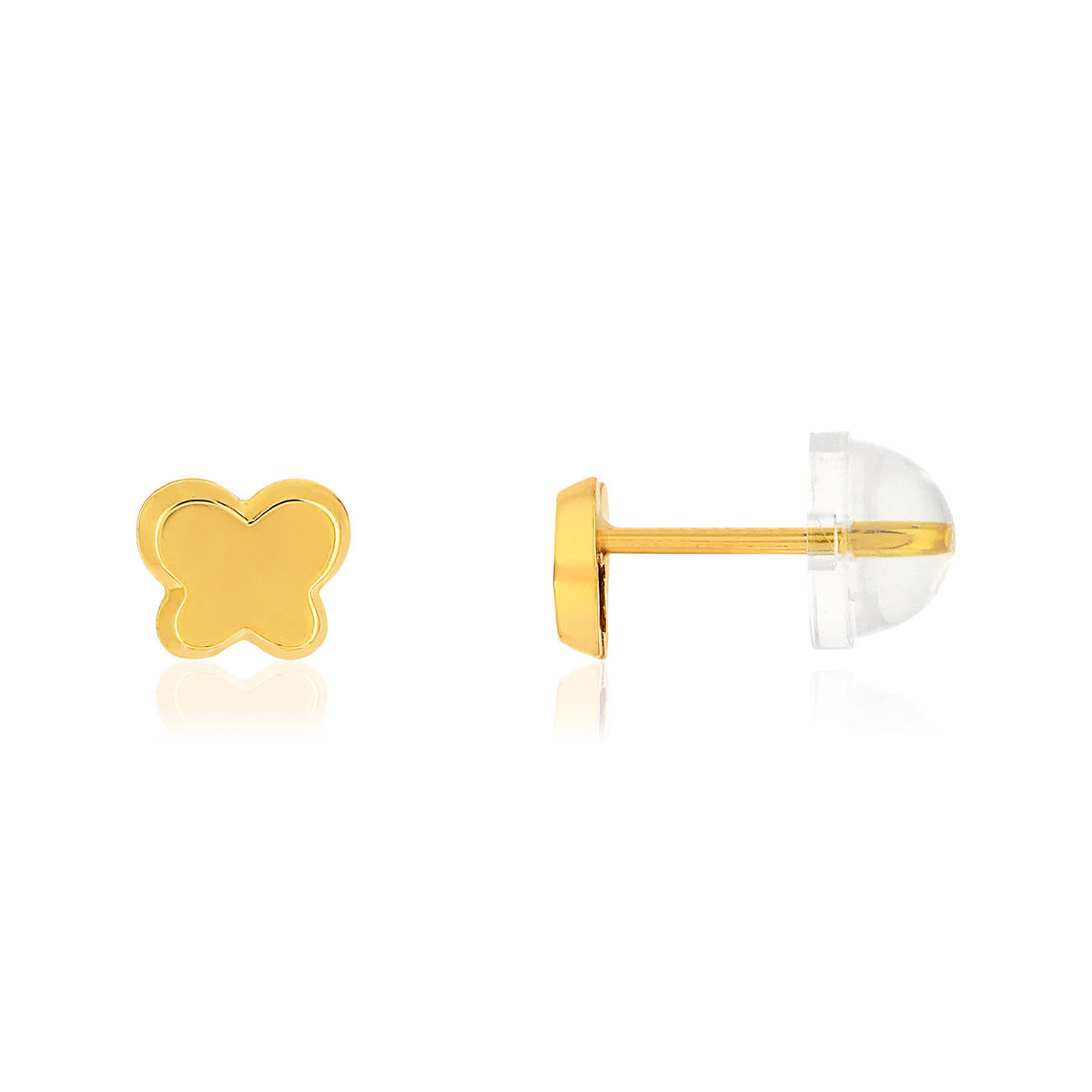 Boucles d'oreilles or jaune 375. Motif papillon.