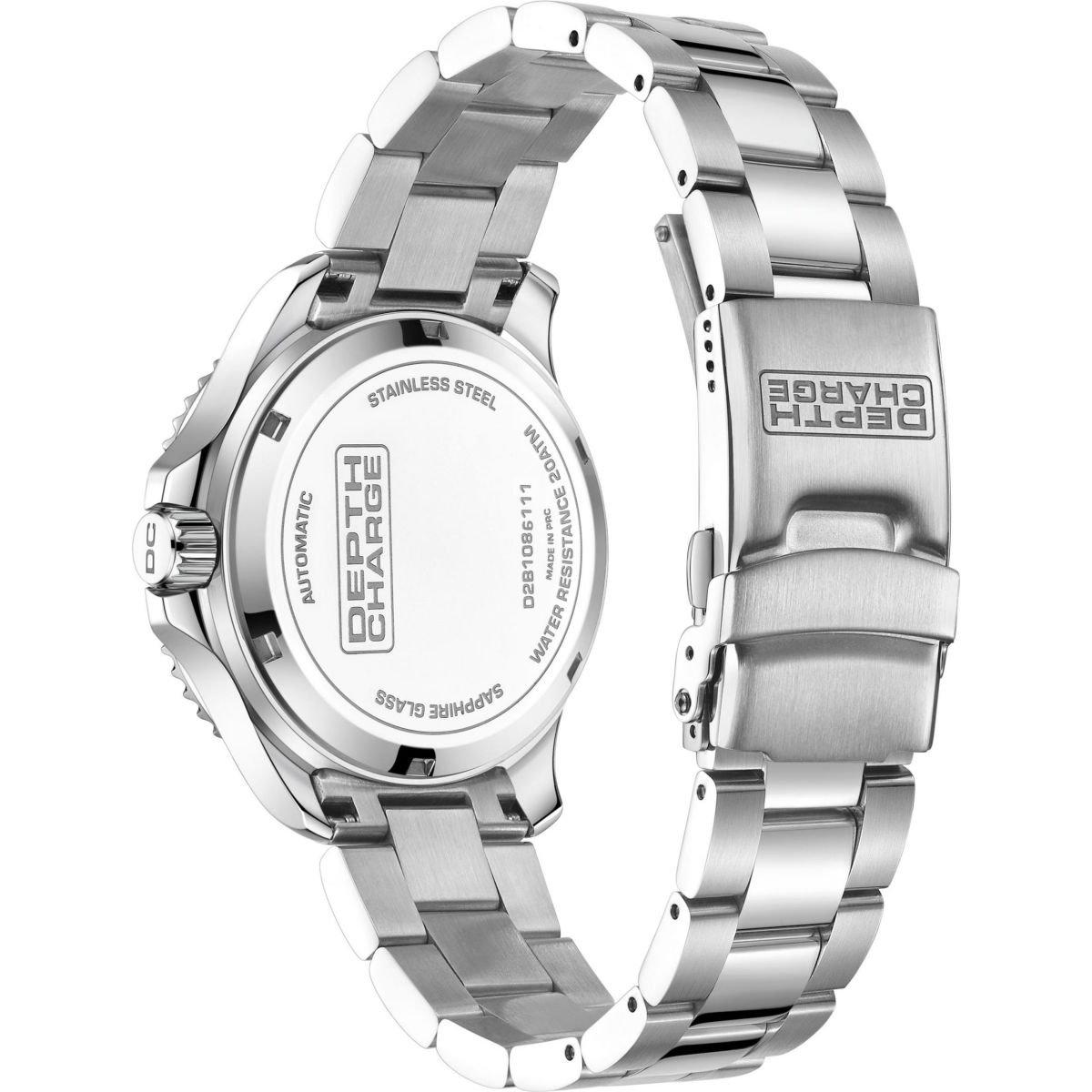 Depth Charge Stainless Steel Black Dial Dive Watch