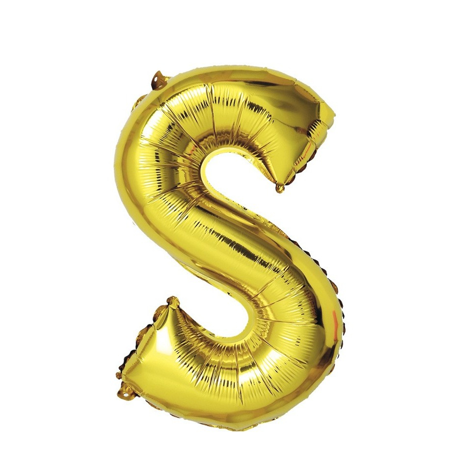 (80cm) Buchstaben Ballon Geburtstags Party Luftballon Folienballon - Buchstabe S / Gold