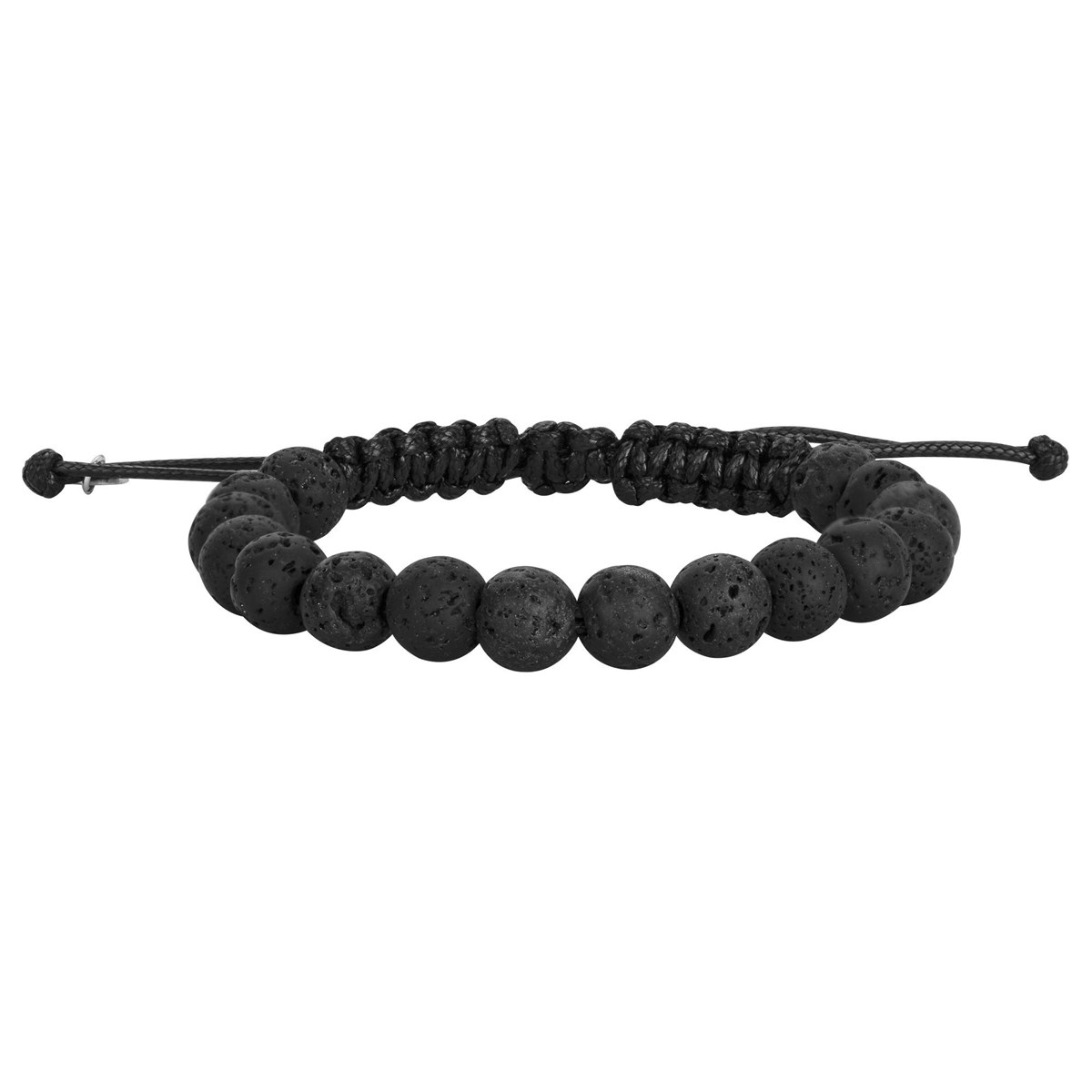 Bracelet souple Hector en Acier 316L avec lave noir