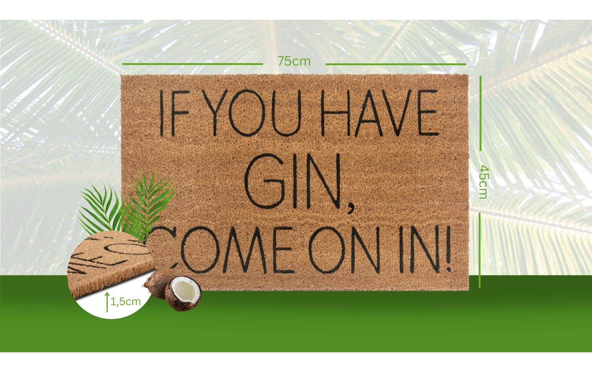 Fussmatte Gin 45 cm x 75 cm, Braun/SchwarzRutschfeste Türmatte