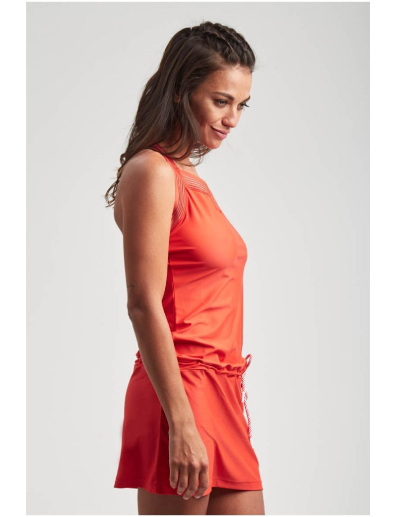 HBT ROBE COURTE THALIA ÉLASTIQUE CORAIL