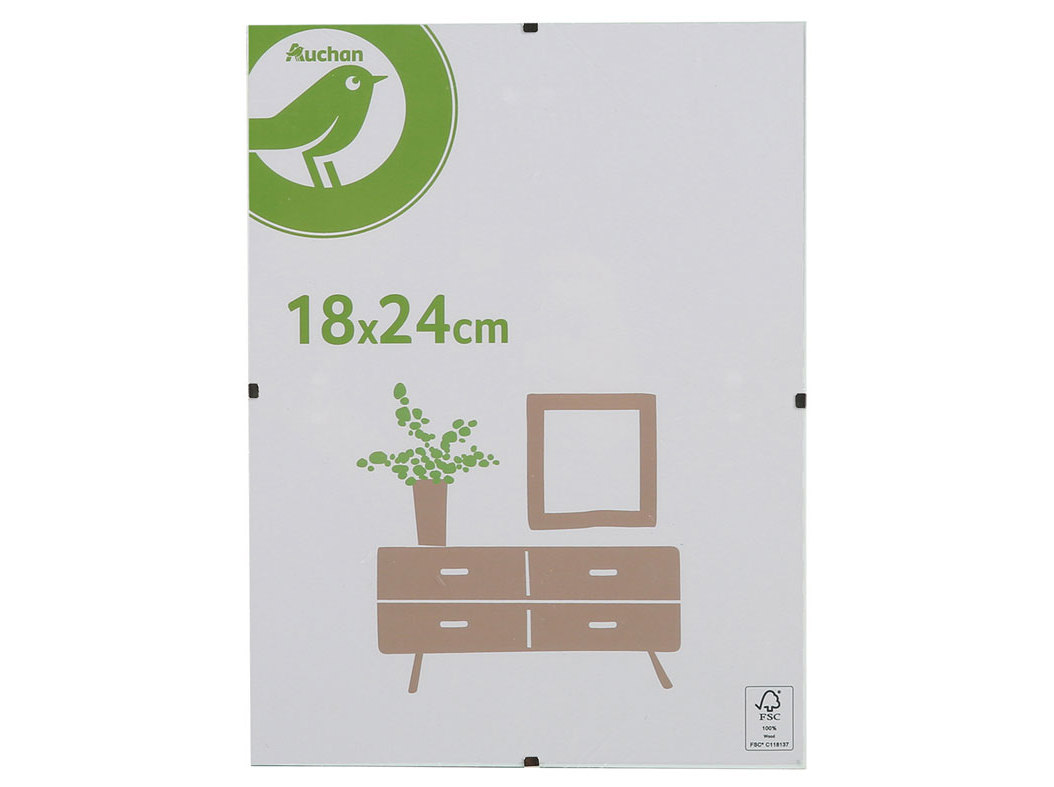 MOLDURA VIDRO AUCHAN ESSENCIAL BRANCO 18X24CM