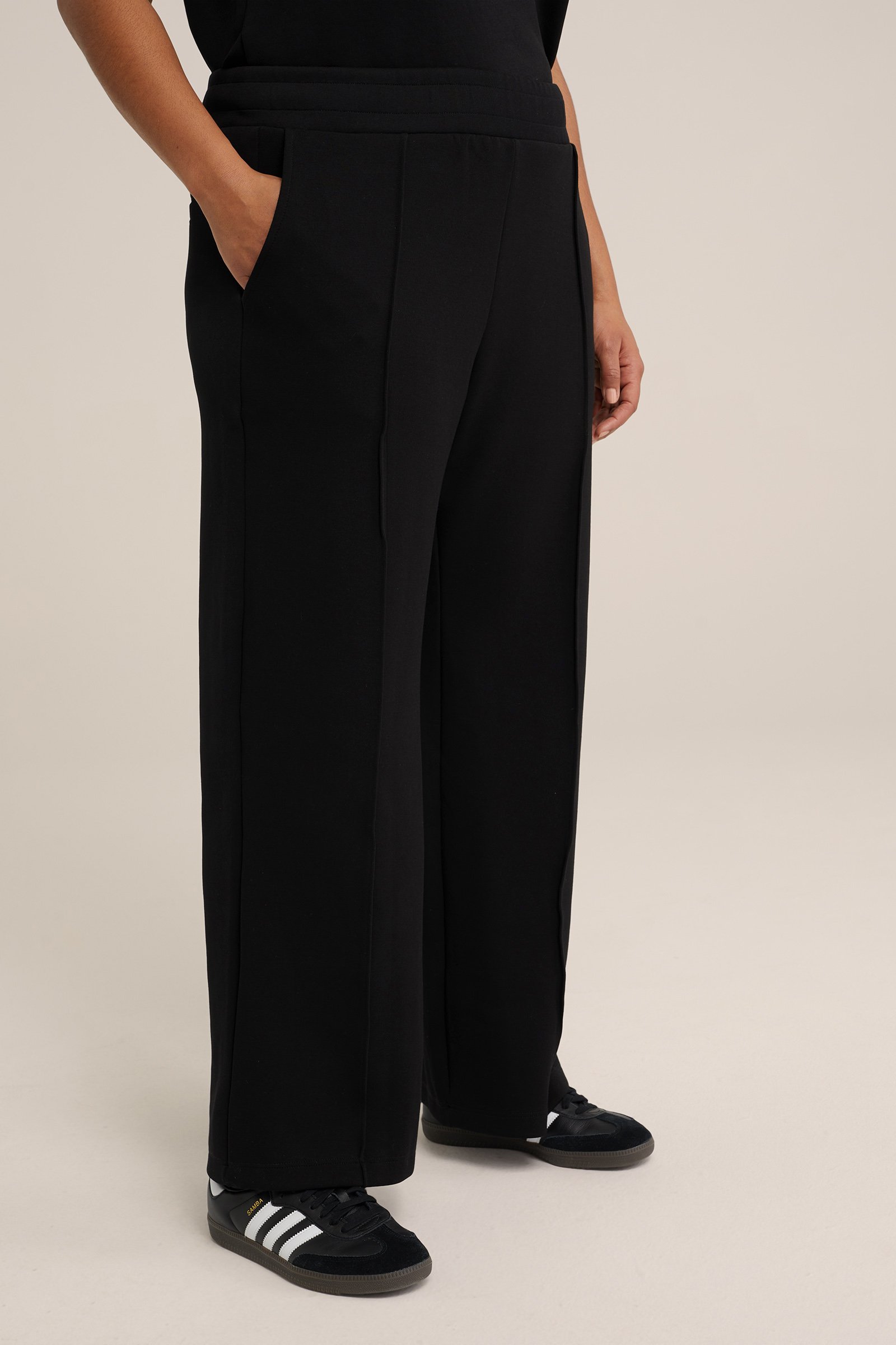 wide leg broek - Curve WE Fashion Zwart