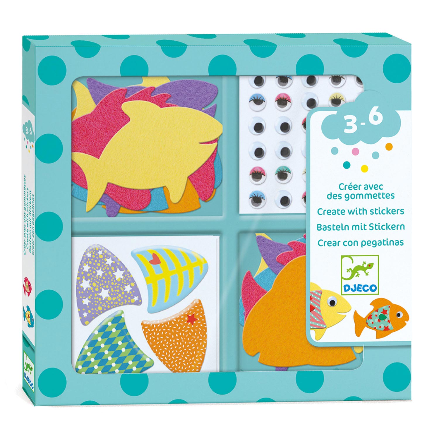 Djeco Knutselset Creaties met Stickers Vissen