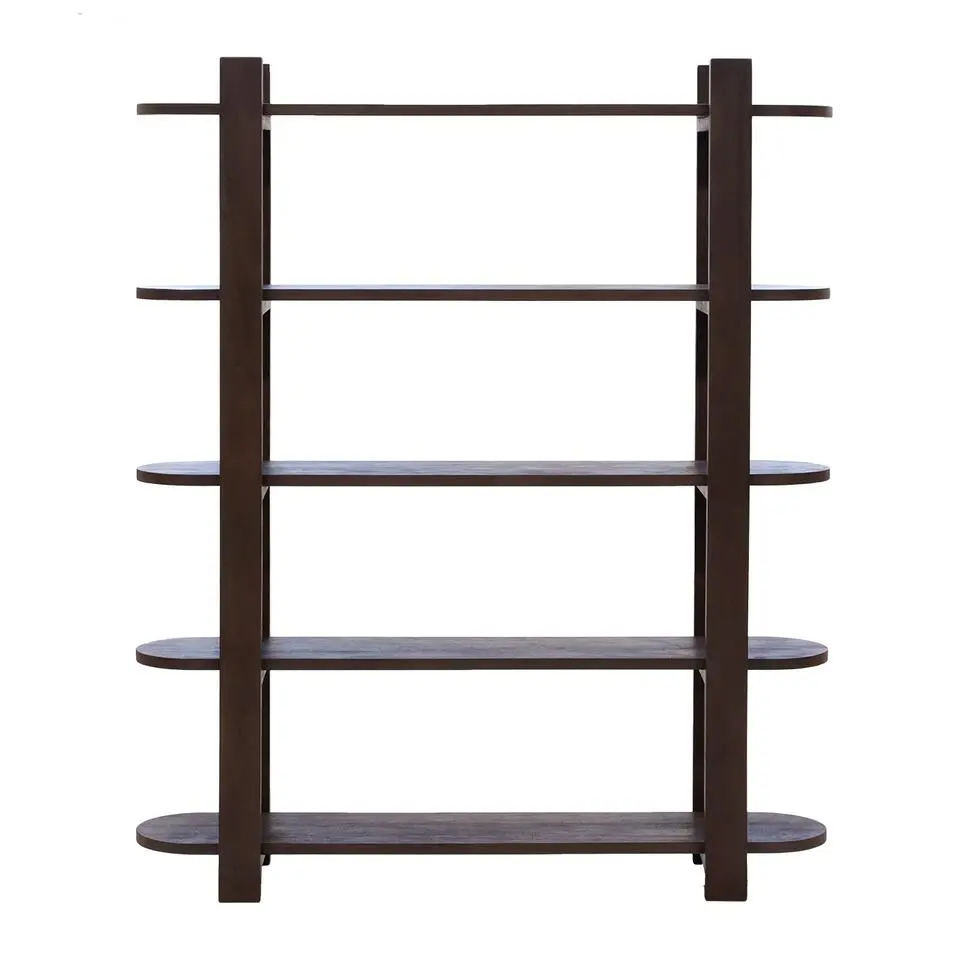 Wandkast Bruin - 160x38x190cm - Mangohout - Kast Luuk