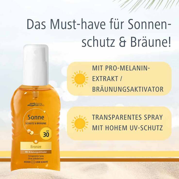 Sonne Schutz & Bräune Spray bronze LSF 30, 200 ml