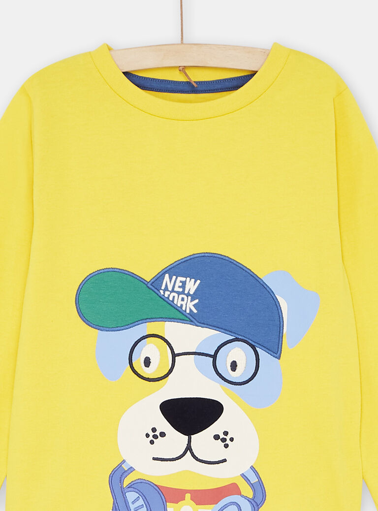 Pyjama jaune à motif chien garçon