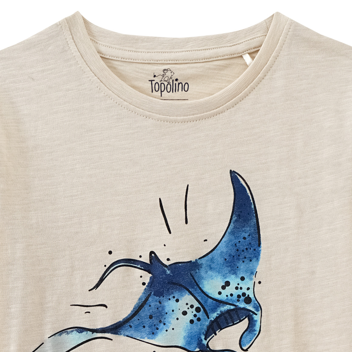 Topolino Jungen T-Shirt mit Rochen-Motiv beige