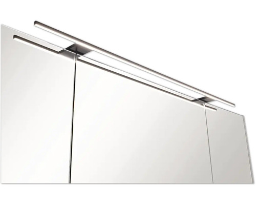 Badkamermeubelset NOBILIA Programma 2 BxHxD 210 x 169,1 x 48,7 cm, fronten hoogglans grijs, met wastafelmeubel en 3-deurs spiegelkast met ledverlichting, onderkast, halfhoge kast, greep mat chroom, 277