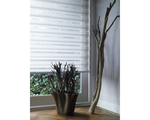 Soluna dubbel rolgordijn D-R2 met cassette, gebroken wit, 40x175 cm