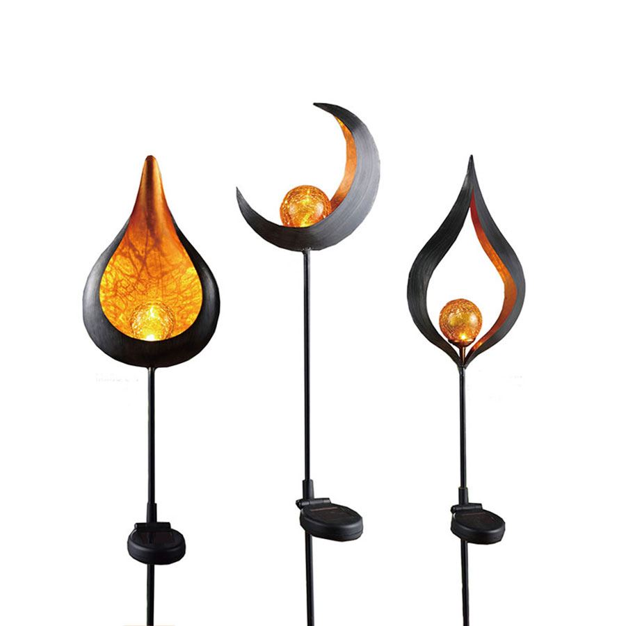 LED-Solar-Gartenstecker 93cm Offene Flamme