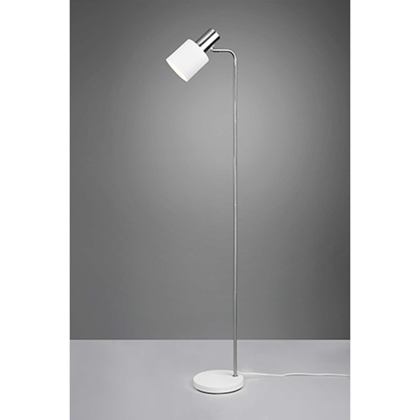Stehleuchte - weiß-Nickel - 150 cm