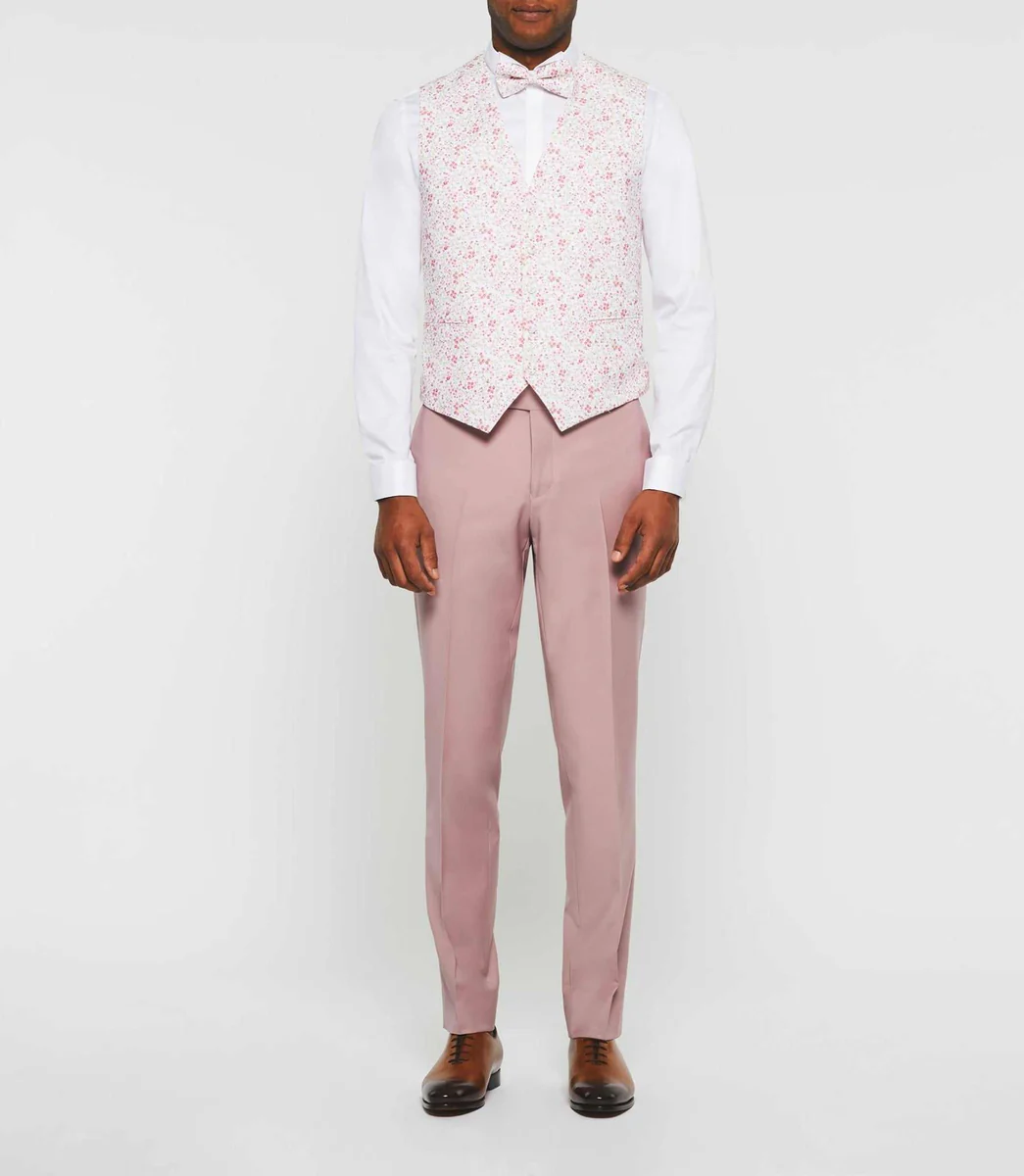 Gilet de costume cérémonie rose 