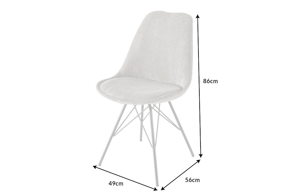Design Stuhl SCANDINAVIA MEISTERSTÜCK grün Cord schwarz Metall-Gestell