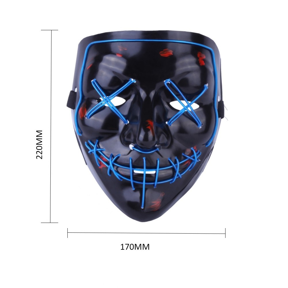 LED Monster Purge Maske Fasnachts Halbmaske Kostüm Zubehör Motto Party Accessoire Halloween Foto Requisite - Orange / Schwarz