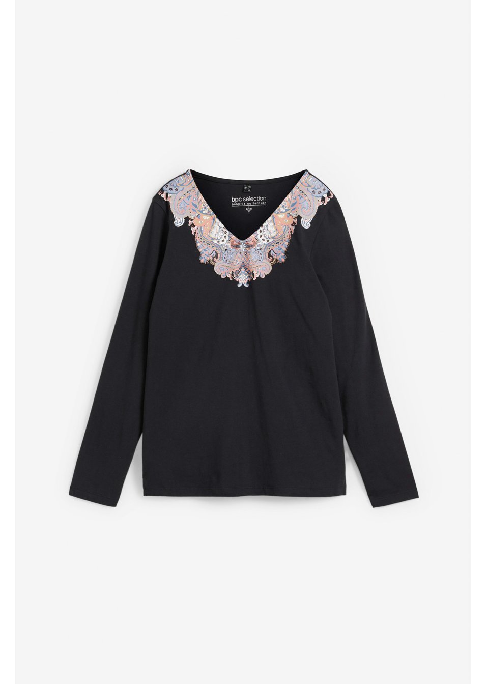 T-shirt avec imprimé ornemental et strass