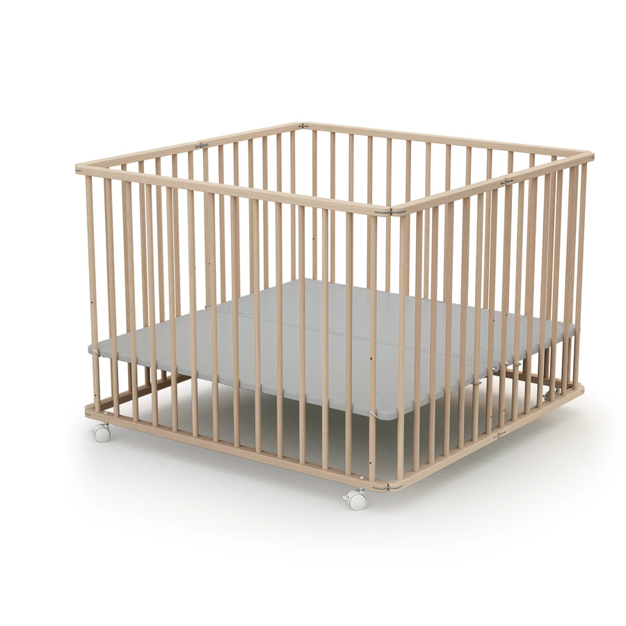 WEBABY Laufgitter faltbar 100 x 100 cm Buche unbehandelt