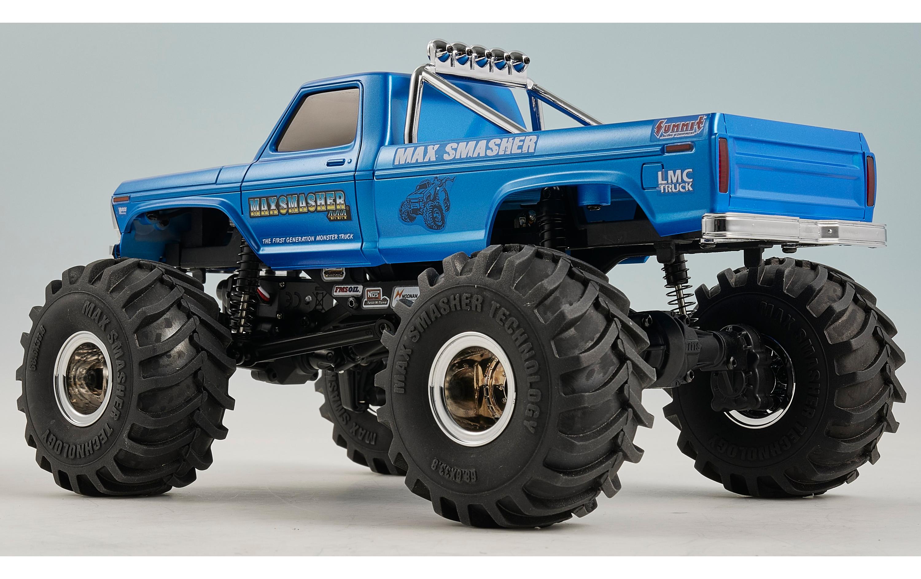 Monster Truck FCX24 Max Smasher 4x4, Blau RTR, 1:24<br>Micro Monstertruck mit 2-Gang Getriebe und Portalachsen