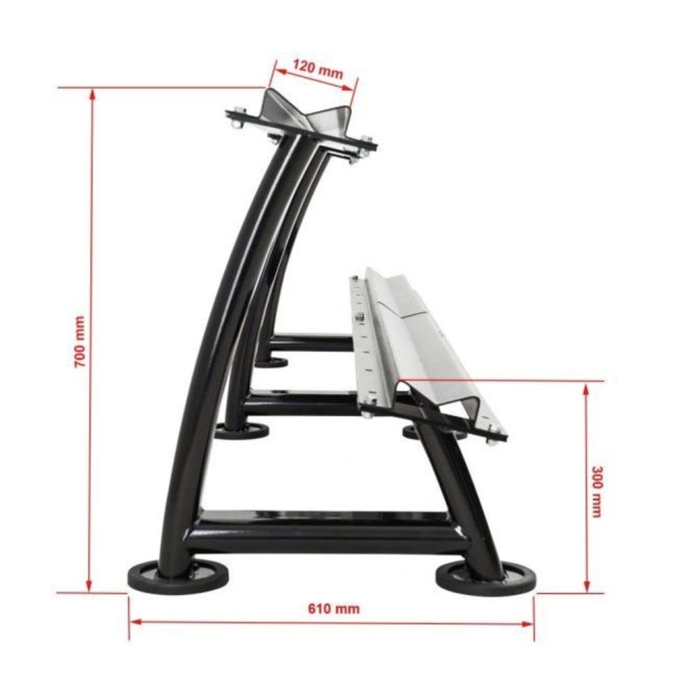 Sport-Knight® Heavy-Weight Kurzhantelablage Schwarz 144cm