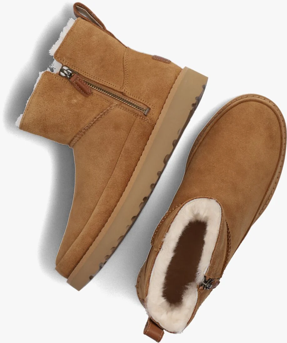 UGG cognac ugg vachtlaarzen w classic zip mini