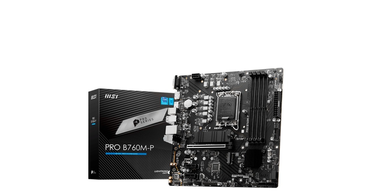 MSIPRO B760M-P socket 1700 moederbord  (Zwart, RAID, Gb-LAN, Sound, µATX)