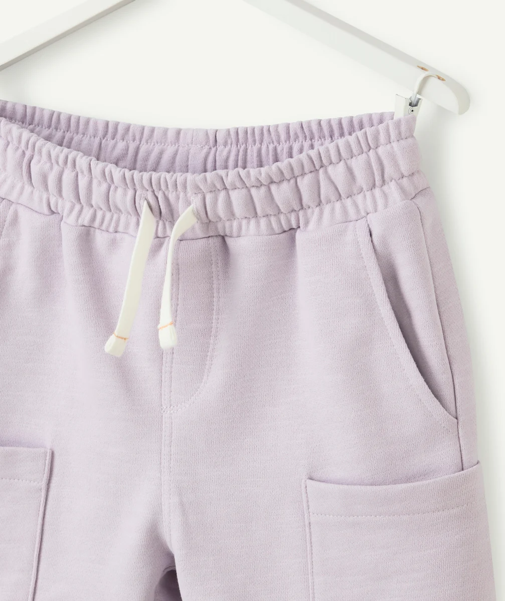 bermuda cargo garçon en coton biologique mauve
