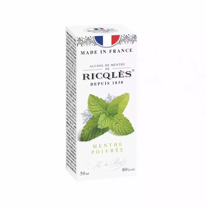ALCOOL DE MENTHE- Menthe poivrée - Format voyage - Flacon rond 50ml
