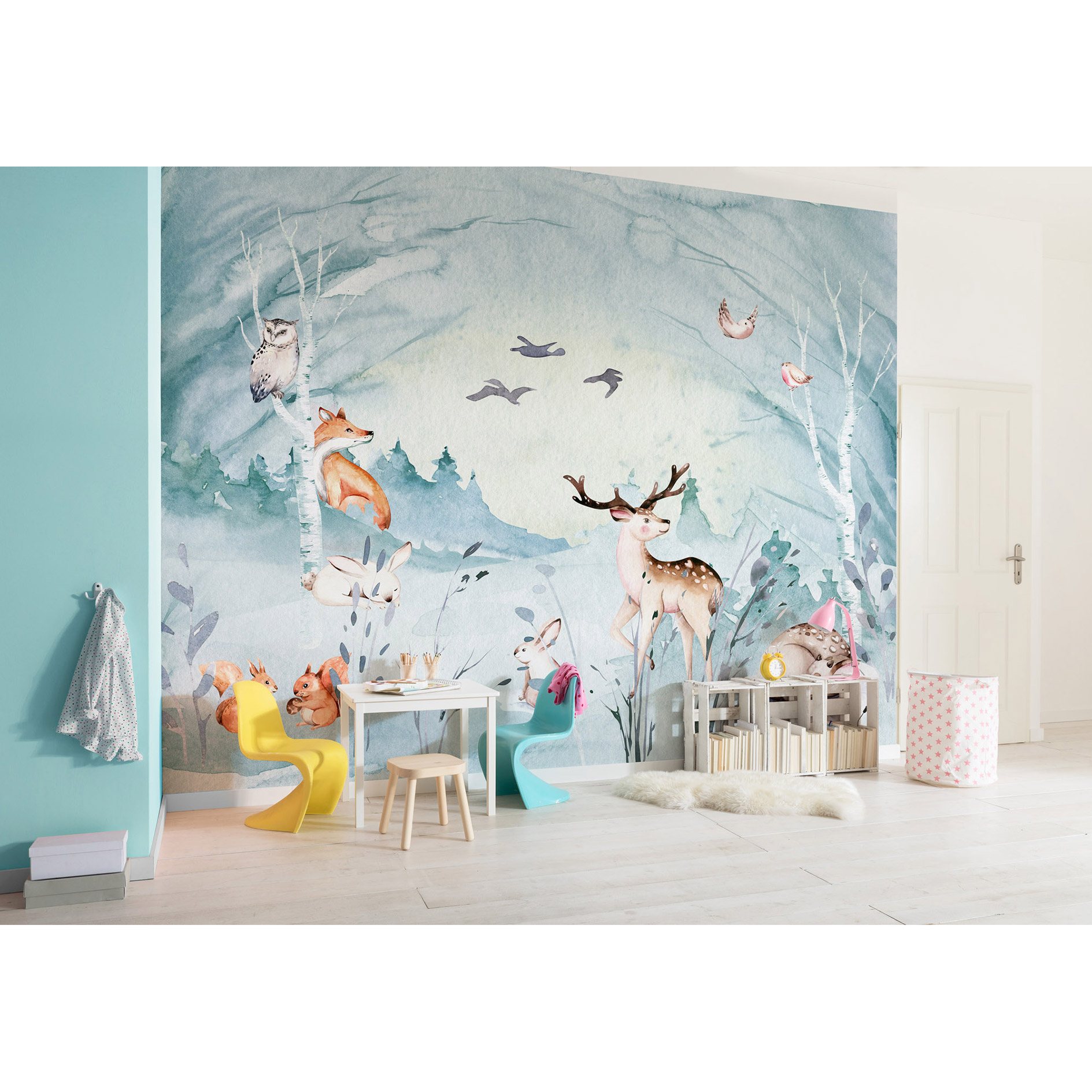 Vlies Fototapete ANIMAL SLEEPOVER - bunt - 350x280cm