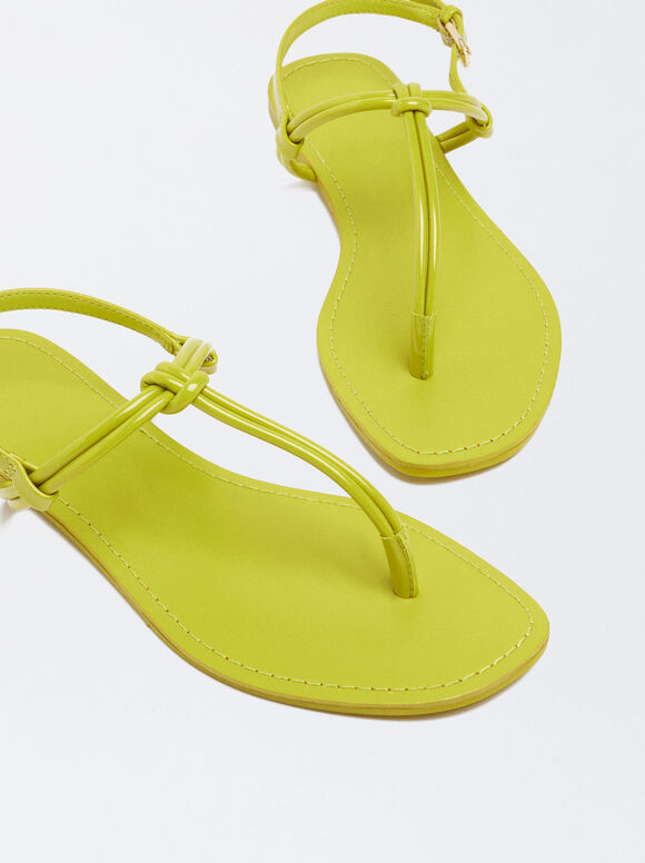 Plana Sandalia Com Nude - Amarillo