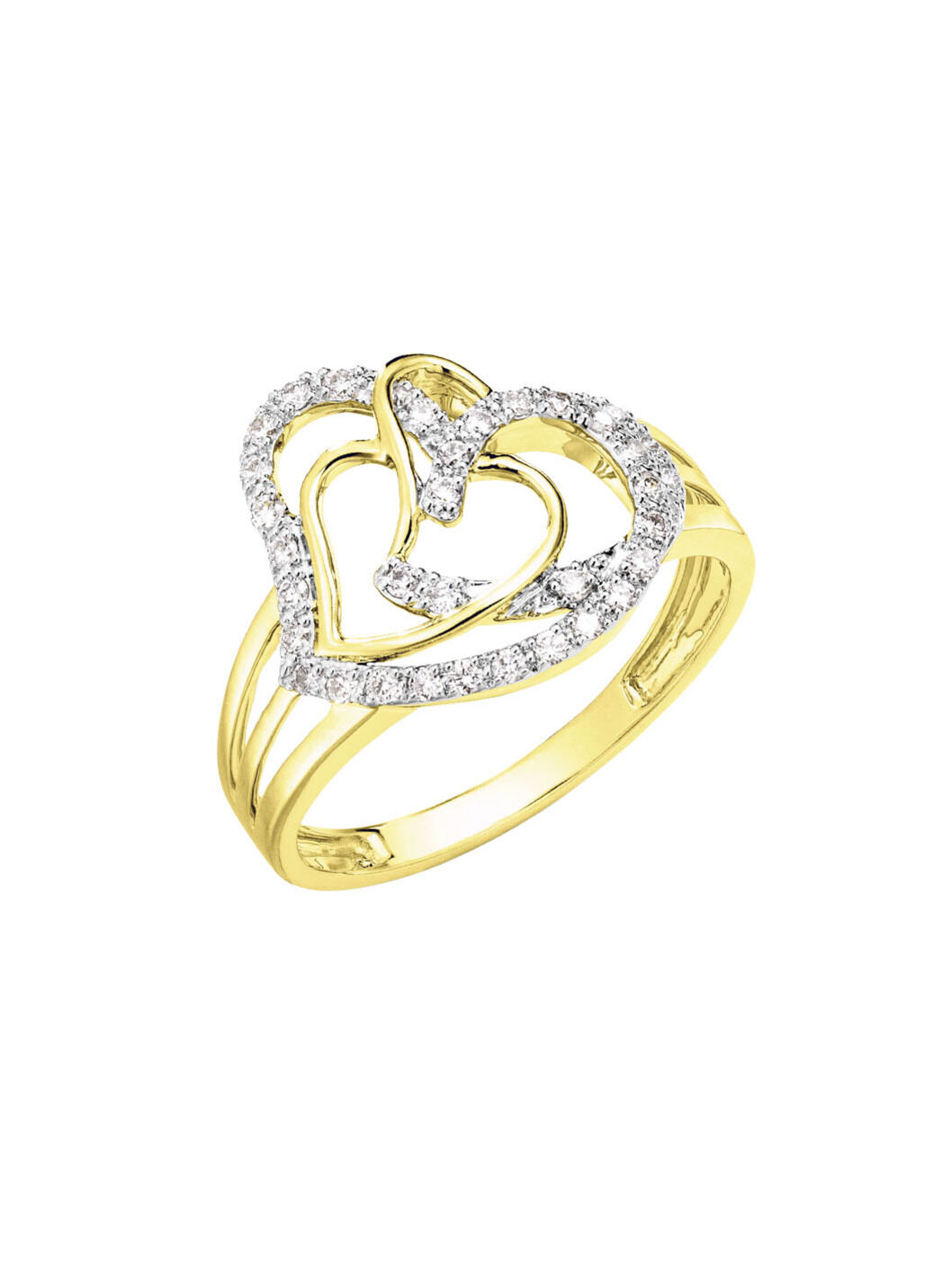 Herz-Damenring mit 68 Diamanten