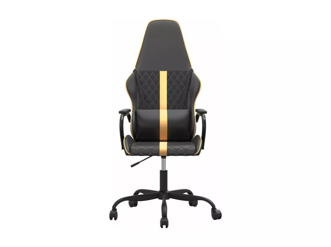 Chaise de jeu de massage doré et noir similicuir