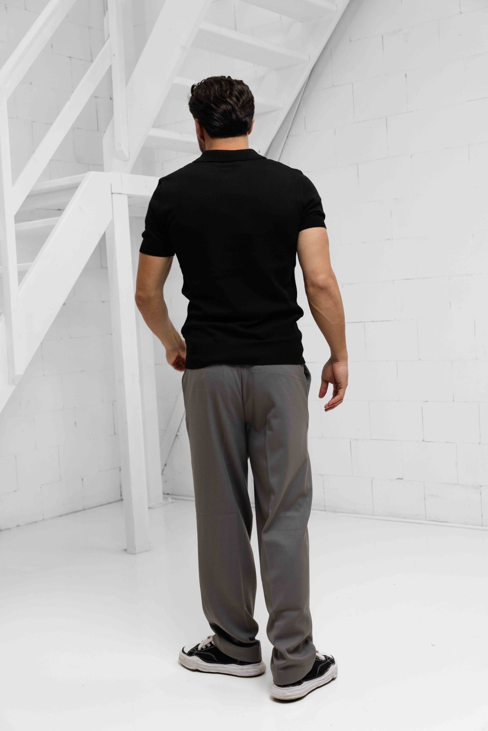 Malelions Knitted Patch Polo Heren Zwart