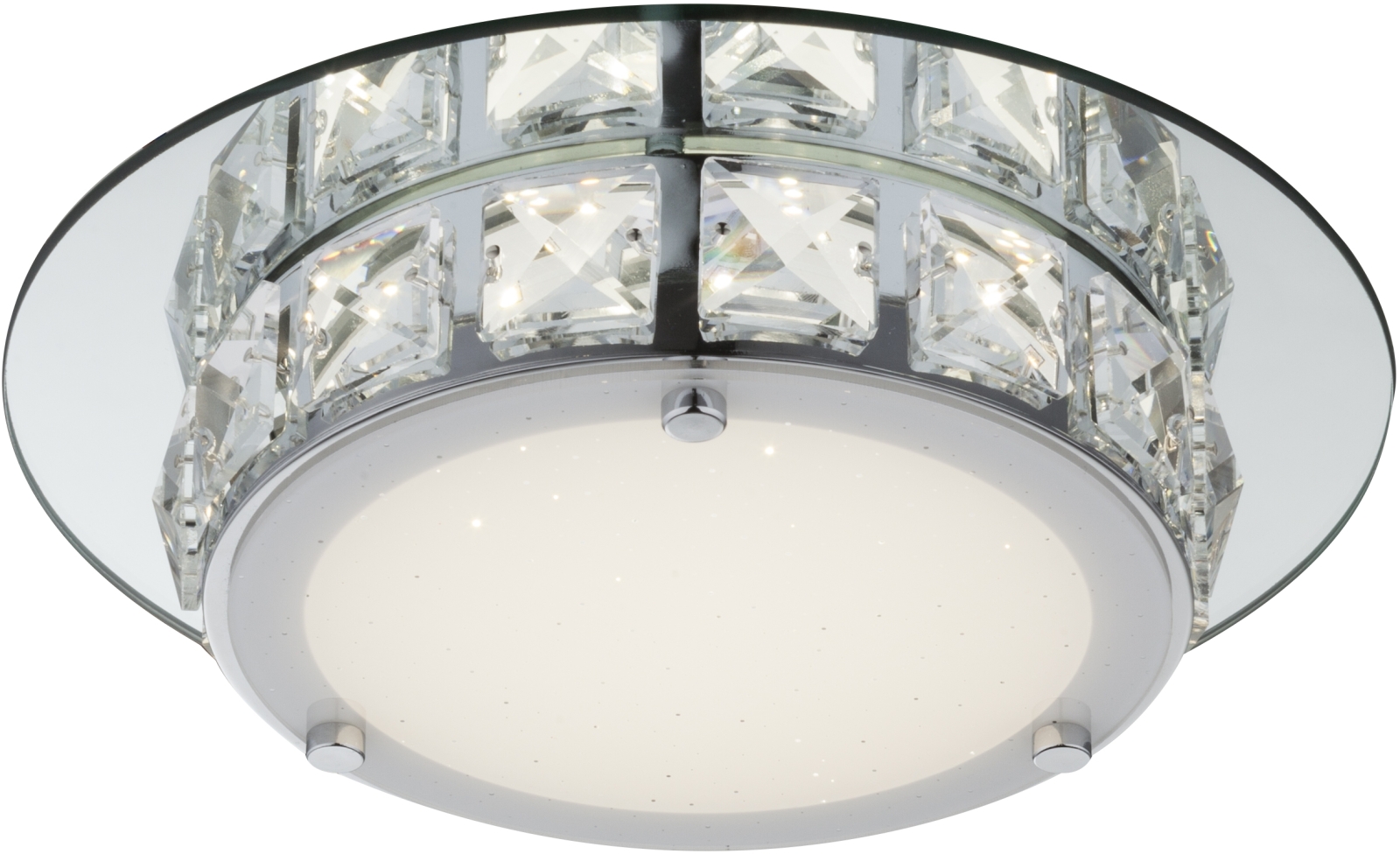 LED-Deckenleuchte - Chrom - Kristallstrahler