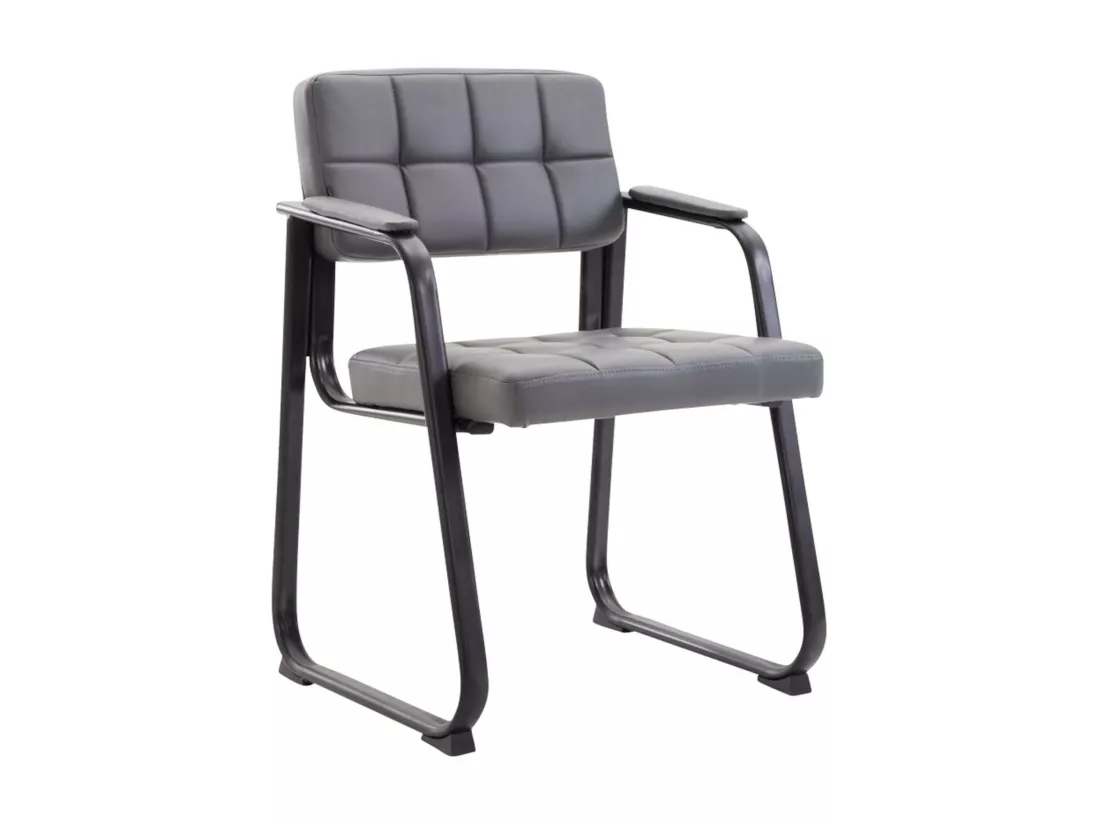Lot de 2 chaises avec accoudoirs - Similicuir - Gris - Canada B