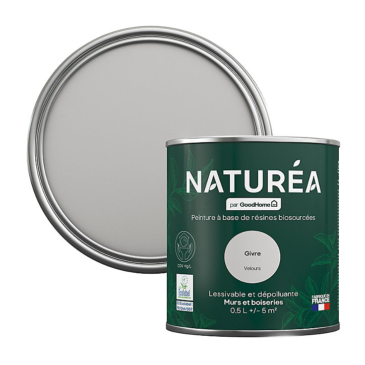Peinture murs et boiseries Naturéa par GoodHome givre velours 0.5L