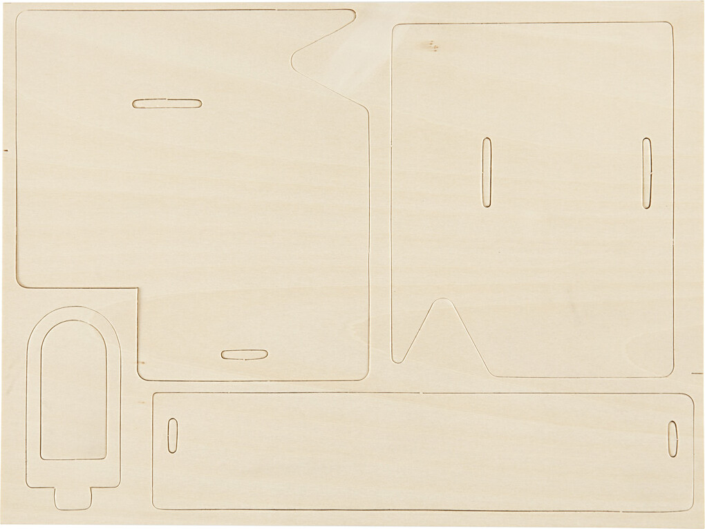 3D Træ Puslespil - Hus Med Kørerampe - 22,5X17,5X20,5 CM