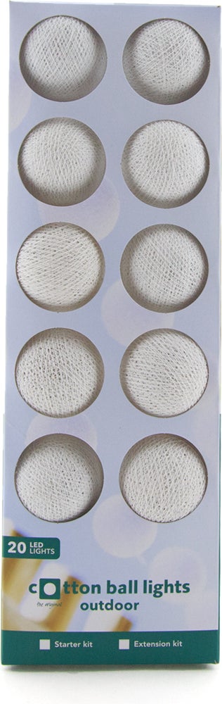 Cotton Ball Lights lichtsnoer White starter kit wit 7,4 m met 20 lampen