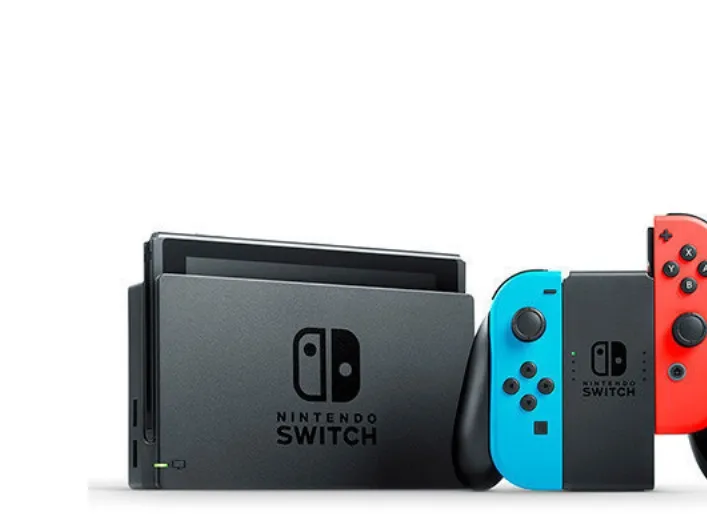 Nintendo Switch with Neon Blue and Neon Red Joy-Con - Spilkonsol - Full HD - sort, neonrød, neonblå