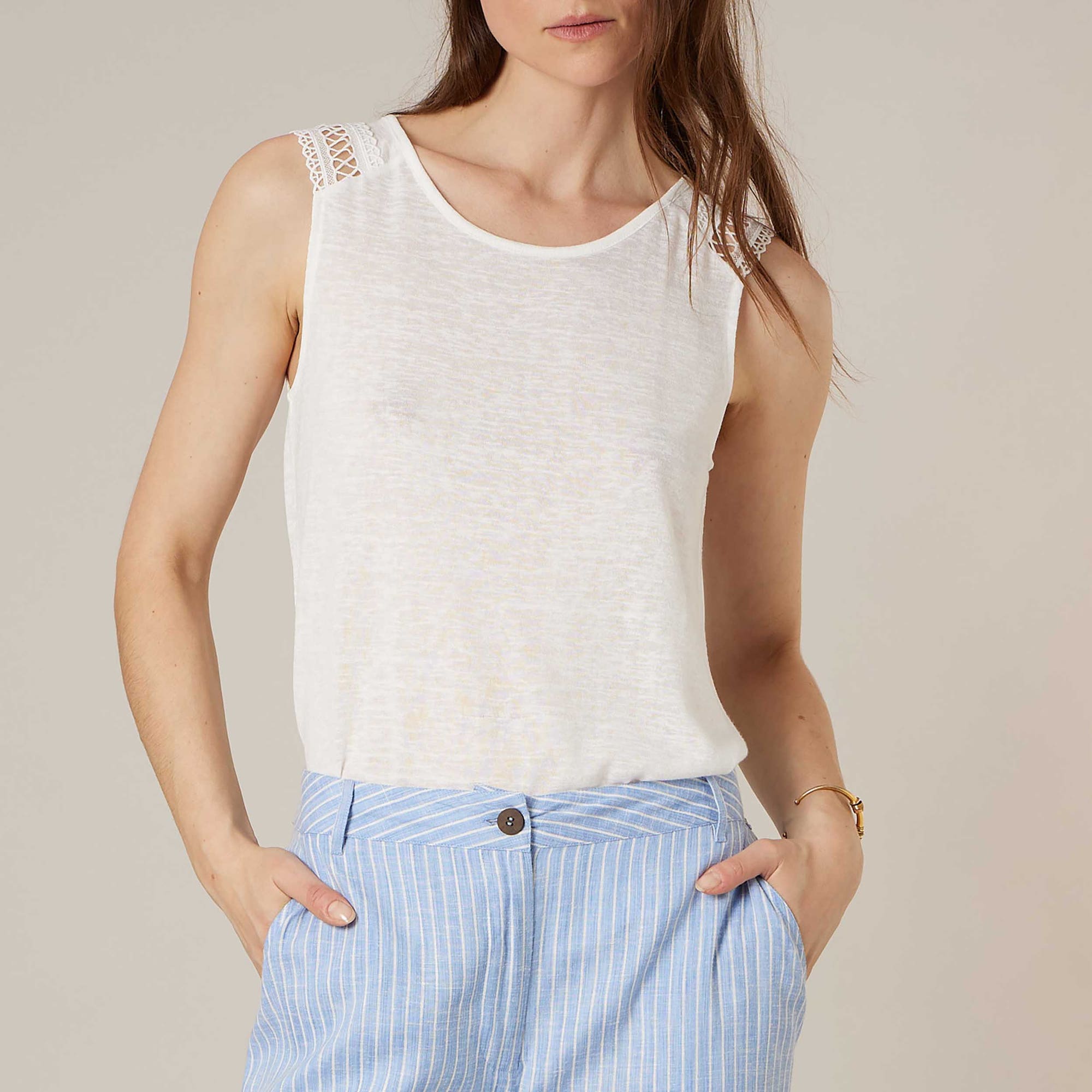 Top Femme blanc