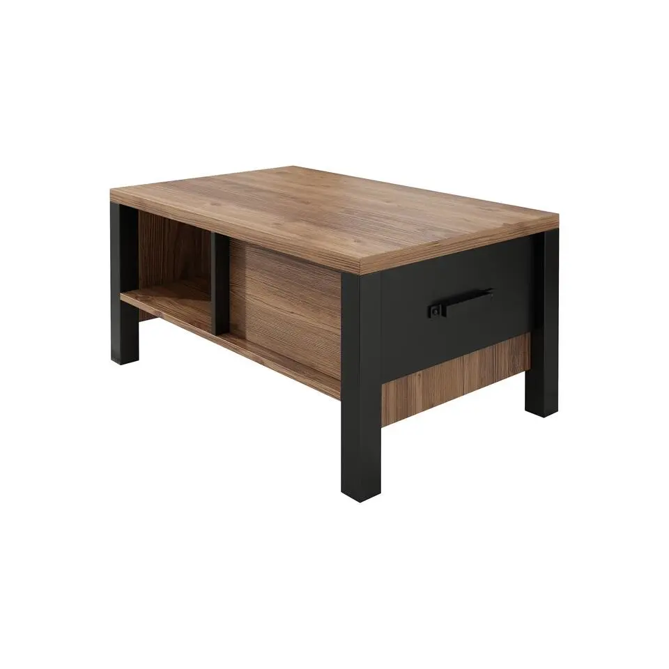 Meubella - Salontafel Olivia - Zwart - Eiken - 90 cm