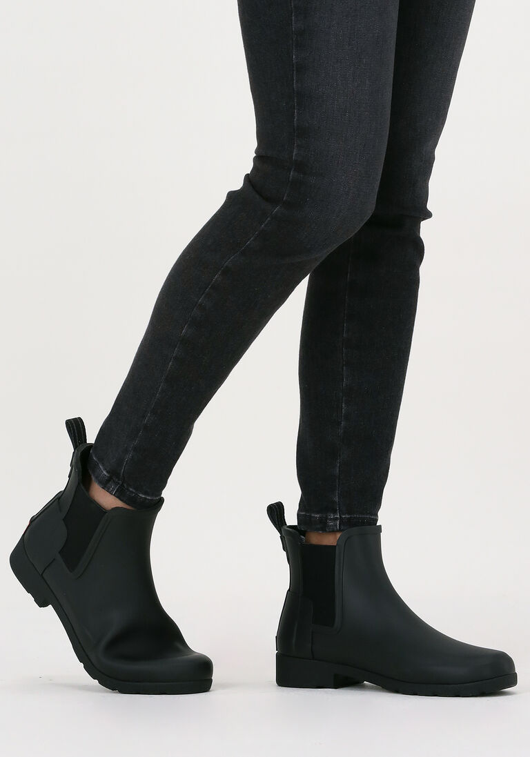 HUNTER zwarte hunter regenlaarzen womens refined chelsea