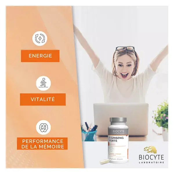 Biocyte 5 Ginseng Forte Energia e Vitalidade 40 Cápsulas