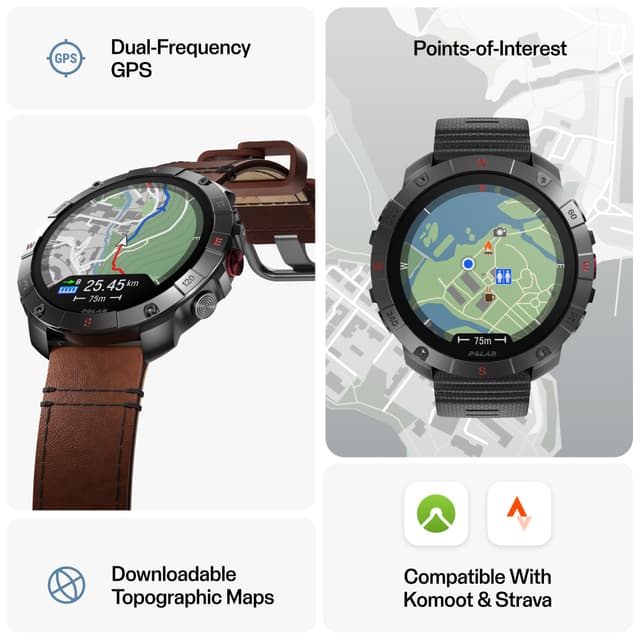 Polar Grit X2 Pro sportsur M-L (titanium/stål)