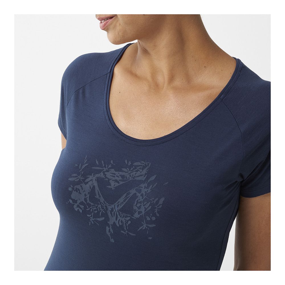 Millet IMJA WOOL PRINT - Tee-shirt Femme saphir
