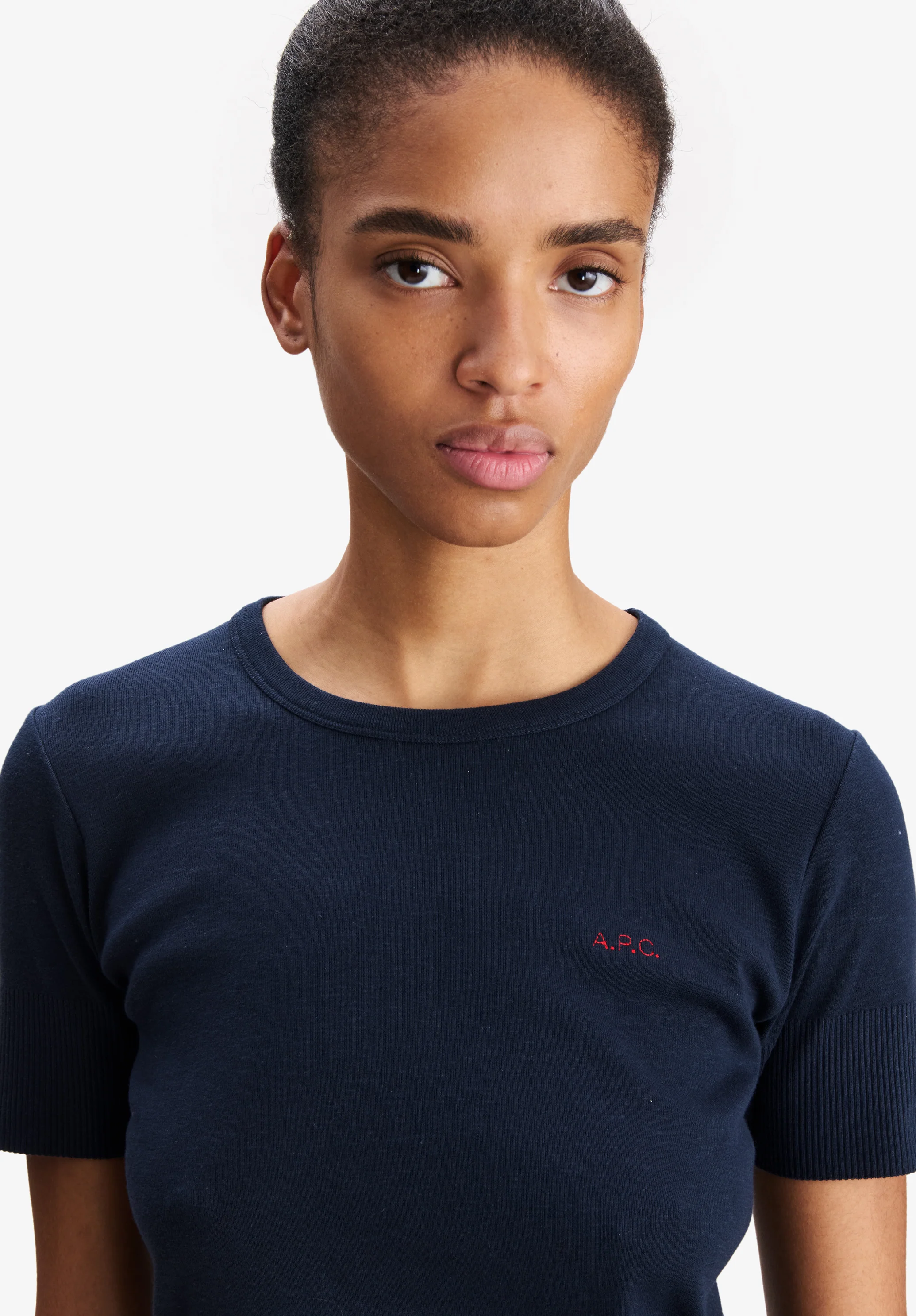 T-shirt ajusté bleu marine à micro logo A.P.C. - Dark navy