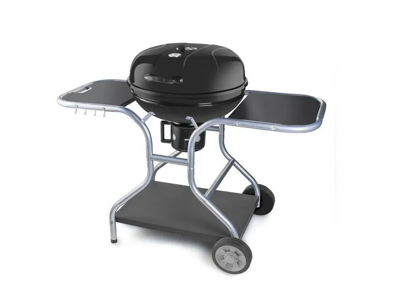 Fieldmann FZG 1014, Grill, Trækul (brændstof), Grid, Sort, Rustfrit stål, 2 hjul, 4 ben